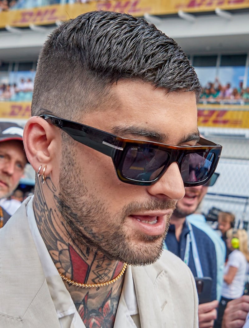 Zayn Malik soft fade with textured top