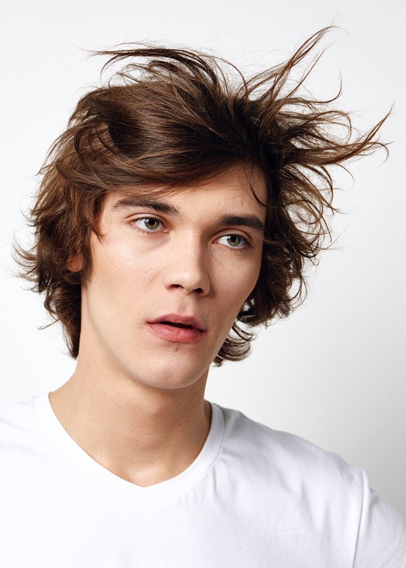 long textured fringe hairstyle men