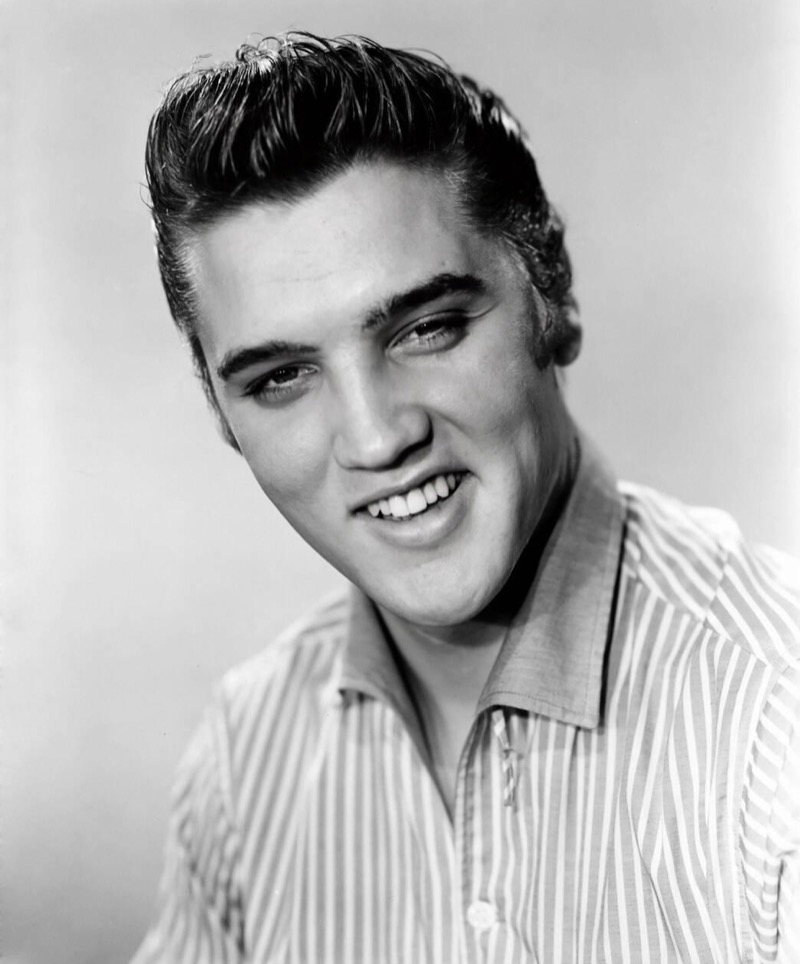 Elvis Presley with a 1950s pompadour