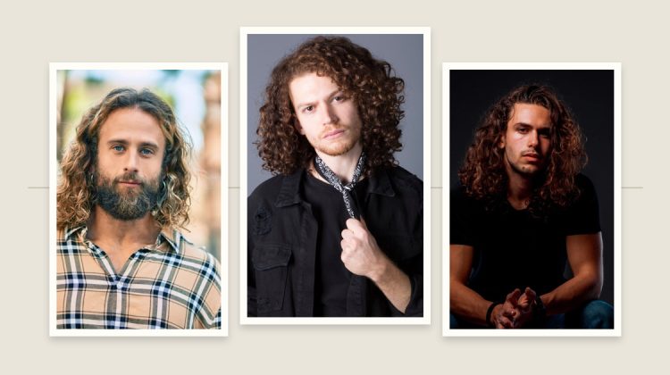 Long Curly Hair Men Can Style Up, Down or Tied Back